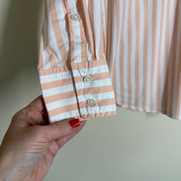 AYR The Deep End Shirt Orange Striped Size S Minimalist Capsule Preppy Work - Picture 4 of 9